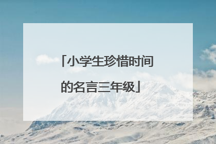 小学生珍惜时间的名言三年级