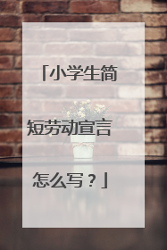 小学生简短劳动宣言怎么写？