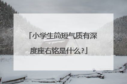 小学生简短气质有深度座右铭是什么?