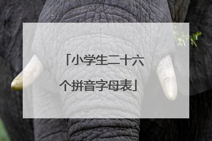小学生二十六个拼音字母表