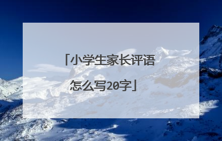 小学生家长评语怎么写20字