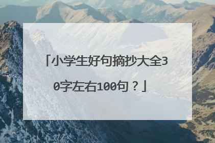 小学生好句摘抄大全30字左右100句？