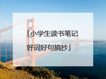 小学生读书笔记好词好句摘抄