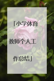 小学体育教师个人工作总结