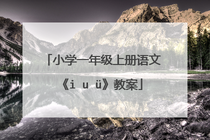 小学一年级上册语文《i u ü》教案