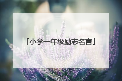 小学一年级励志名言