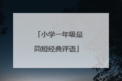 小学一年级最简短经典评语