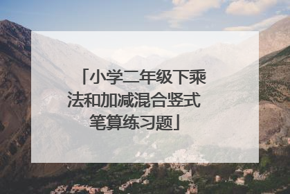小学二年级下乘法和加减混合竖式笔算练习题