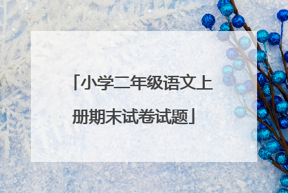 小学二年级语文上册期末试卷试题