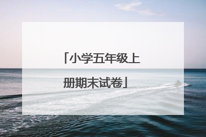 小学五年级上册期末试卷