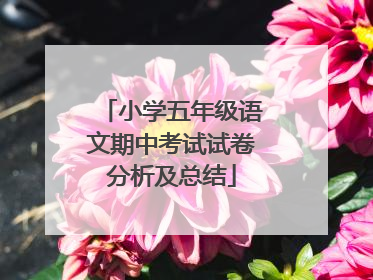 小学五年级语文期中考试试卷分析及总结