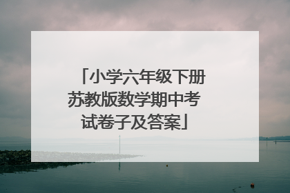 小学六年级下册苏教版数学期中考试卷子及答案