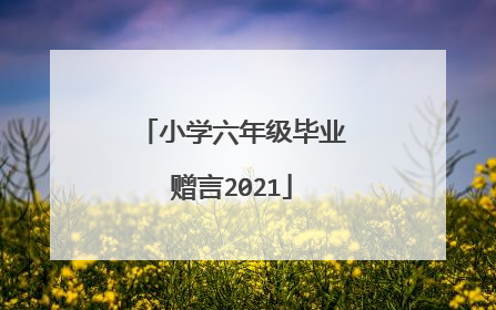 小学六年级毕业赠言2021