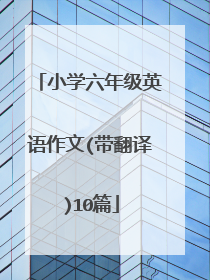 小学六年级英语作文(带翻译)10篇