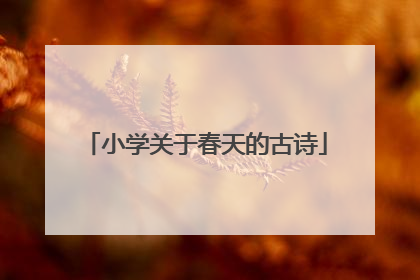 小学关于春天的古诗
