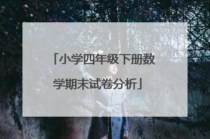 小学四年级下册数学期末试卷分析