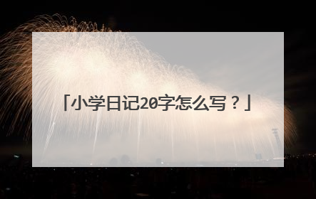 小学日记20字怎么写？