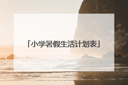小学暑假生活计划表