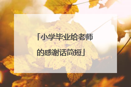 小学毕业给老师的感谢话简短