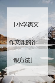 小学语文作文课的评课方法