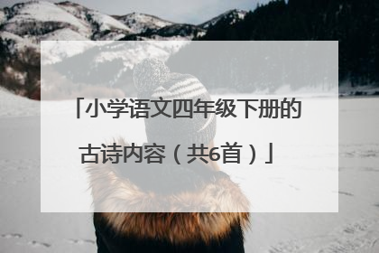 小学语文四年级下册的古诗内容（共6首）