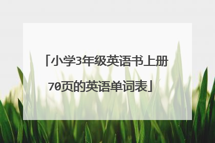 小学3年级英语书上册70页的英语单词表