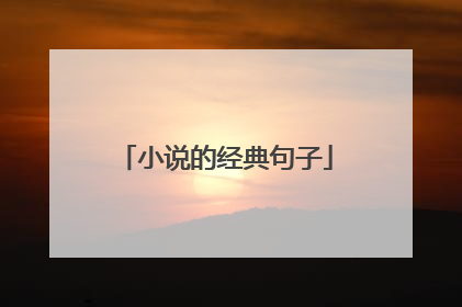 小说的经典句子