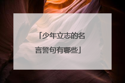 少年立志的名言警句有哪些