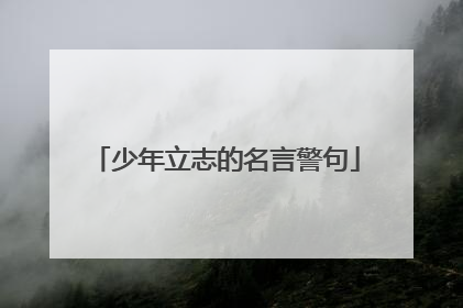 少年立志的名言警句