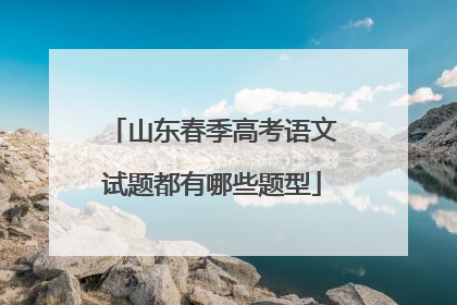 山东春季高考语文试题都有哪些题型
