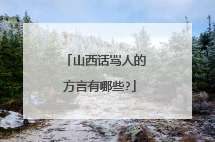 山西话骂人的方言有哪些?