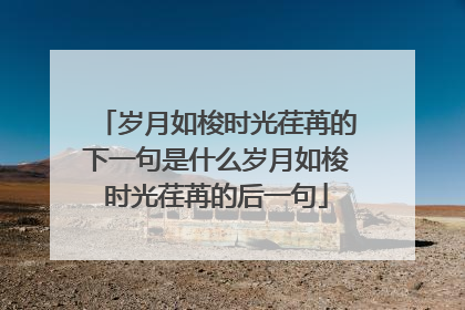 岁月如梭时光荏苒的下一句是什么岁月如梭时光荏苒的后一句