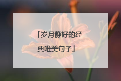 岁月静好的经典唯美句子