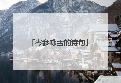 岑参咏雪的诗句