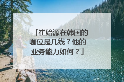 崔始源在韩国的咖位是几线？他的业务能力如何？