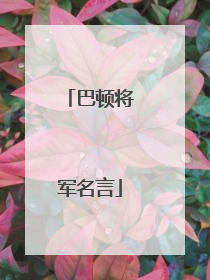 巴顿将军名言