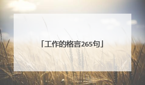 工作的格言265句