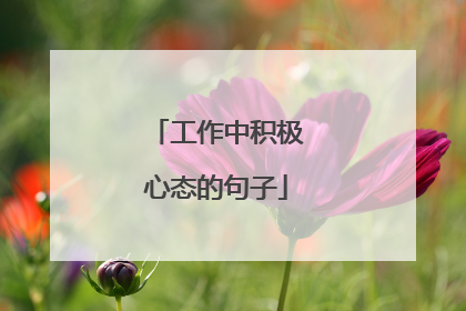 工作中积极心态的句子