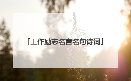 工作励志名言名句诗词