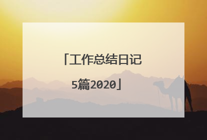 工作总结日记5篇2020