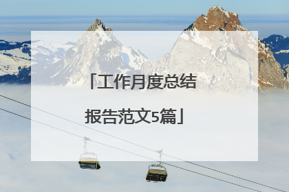 工作月度总结报告范文5篇