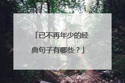 已不再年少的经典句子有哪些？