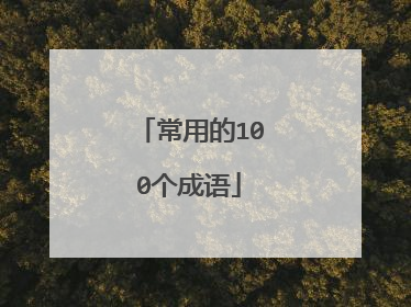 常用的100个成语