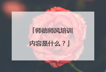 师德师风培训内容是什么？