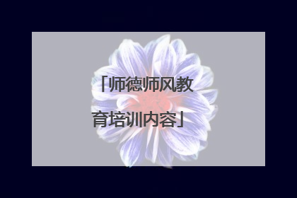 师德师风教育培训内容