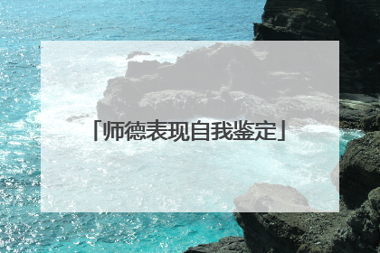 师德表现自我鉴定