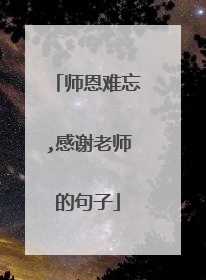 师恩难忘,感谢老师的句子