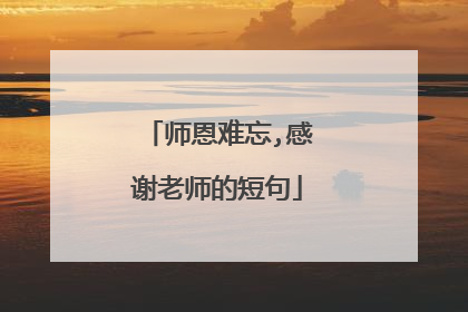 师恩难忘,感谢老师的短句