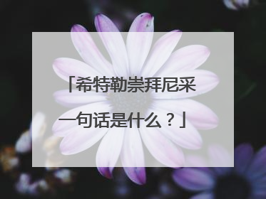 希特勒崇拜尼采一句话是什么？