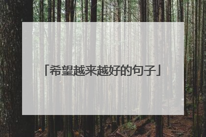 希望越来越好的句子